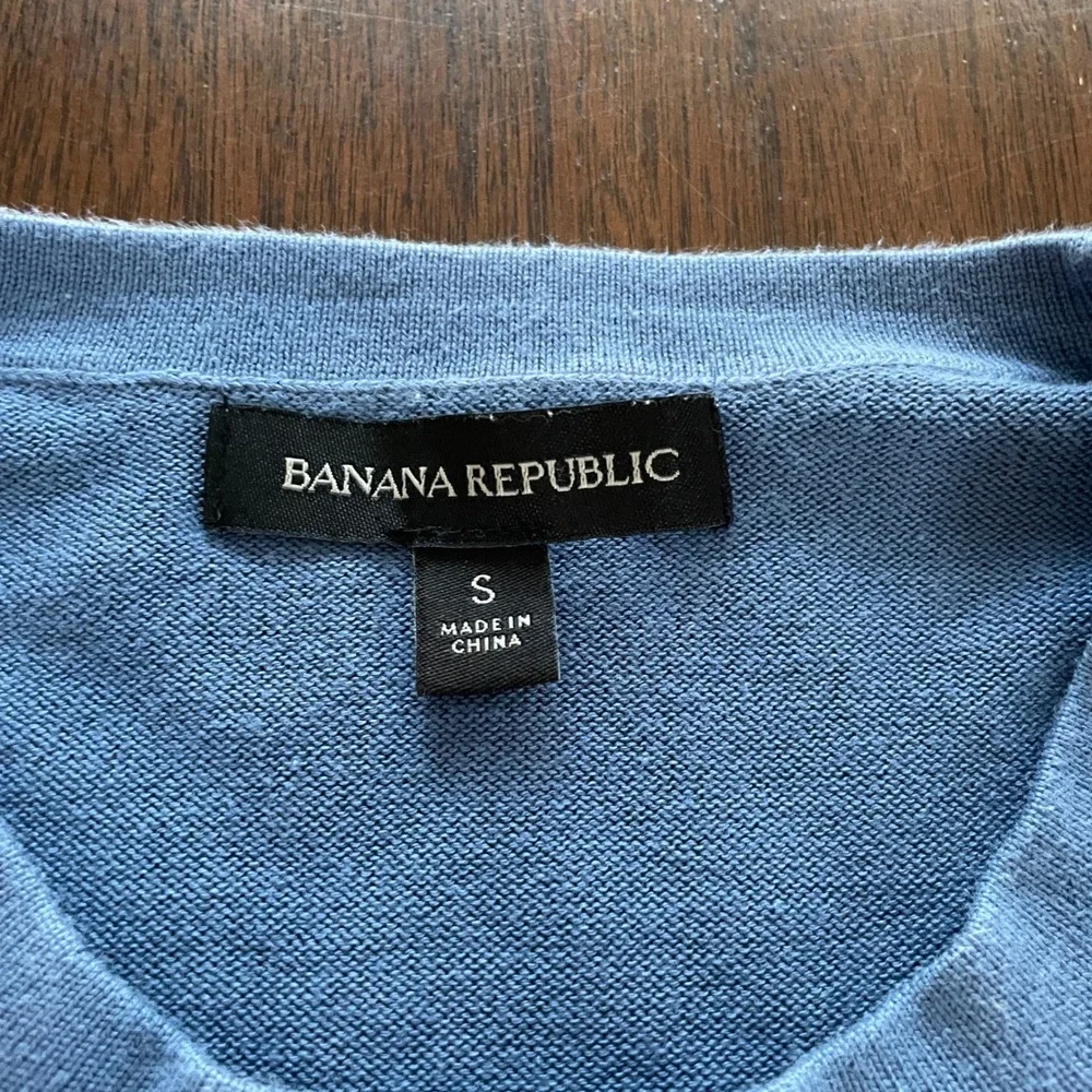 Banana Republic Sweater Set Mens S Blue Green Tie Dye Ombre Cotton Casual Boho